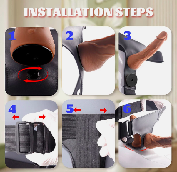 Dương vật giả 2 đầu Yeain Double Wings có đai đeo điều khiển remote từ xa